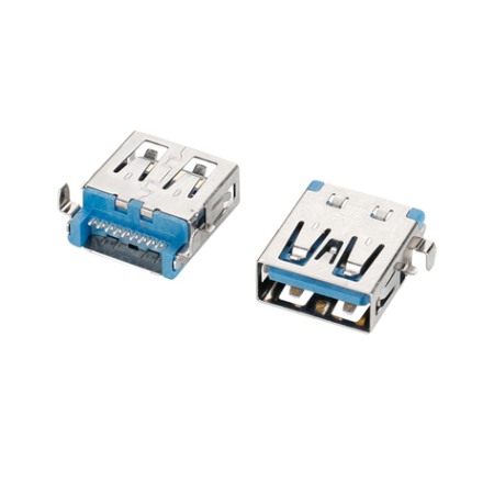 C14032 USB 3.0 AF SMT沉板3.5外殼無(wú)翻邊